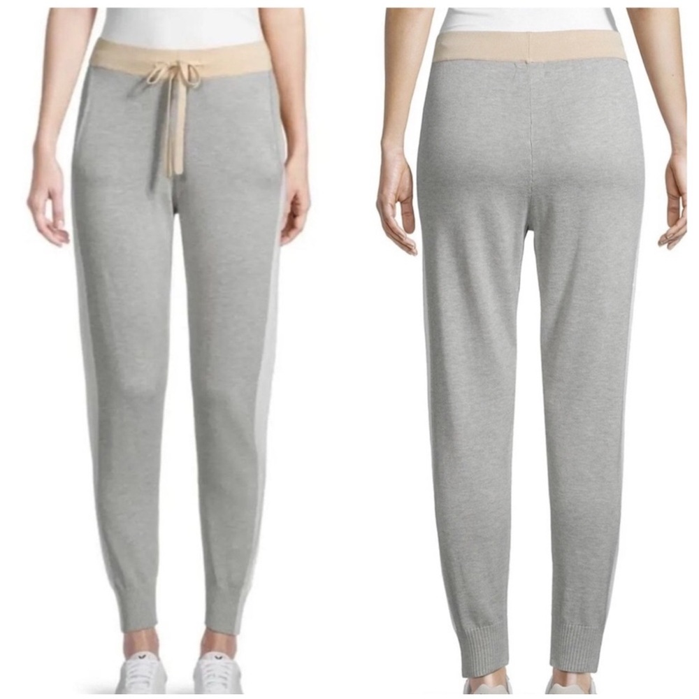 New Monrow Gray Joggers White Side Trim Size Small Colorblock